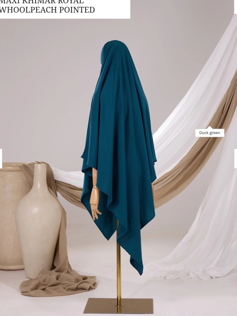 Ayada Teal Duck Green Maxi Khimar Hijab